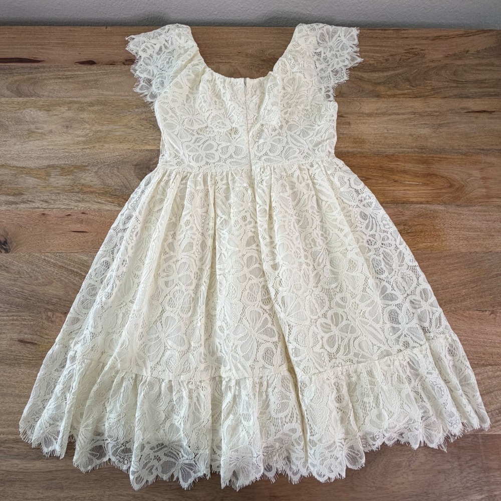 Valentino Ivory Floral Lace Tiered Mini Dress US 4 Coquette Romantic Luxury - Picture 15 of 15